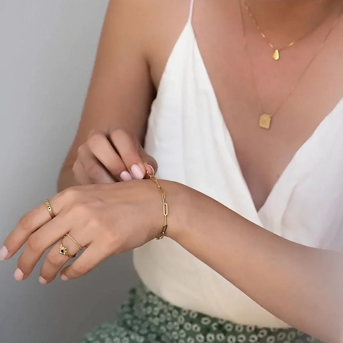 [Amore]Eloise Gold Paperclip Bracelet