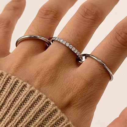[Amore]Desiree Stacked Diamond Ring