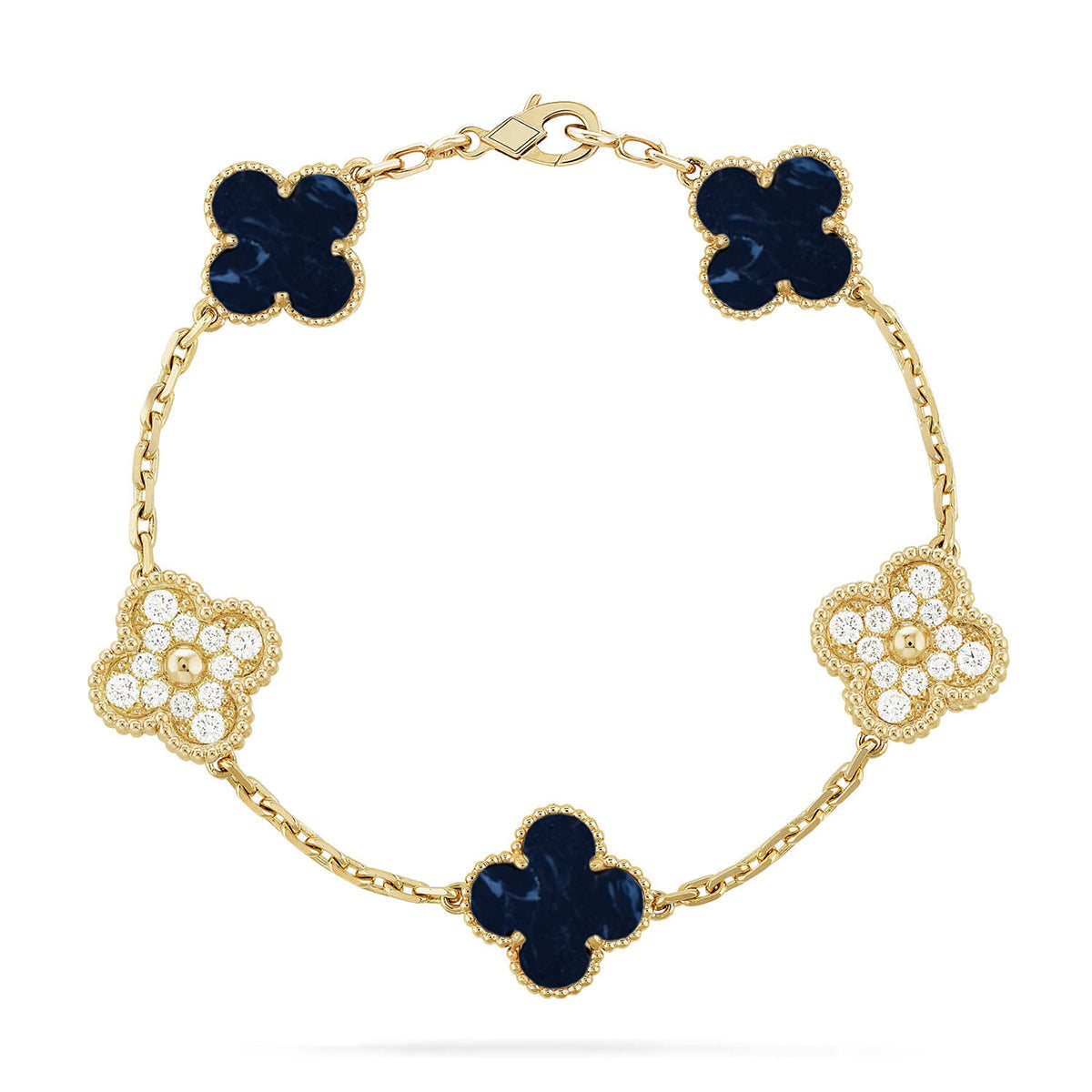 [Amore]LUCKY CLOVER 5-MOTIF BRACELET - PIETERSITE COLLECTION