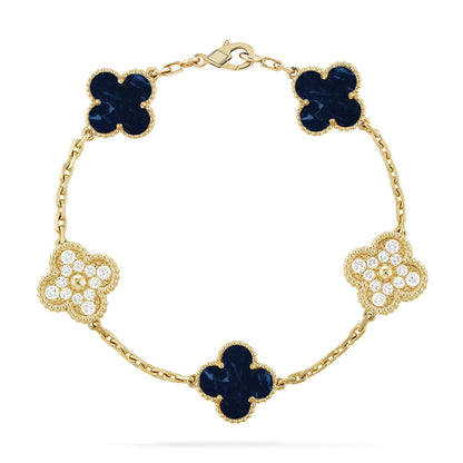 [Amore]LUCKY CLOVER 5-MOTIF BRACELET - PIETERSITE COLLECTION