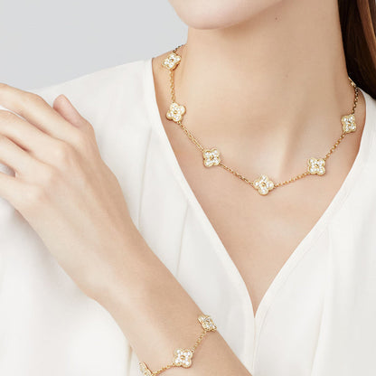 [Amore]CLOVER 10 MOTIFS DIAMOND NECKLACE