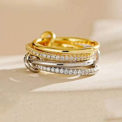 [Amore]Ivy Stacked Diamond Ring