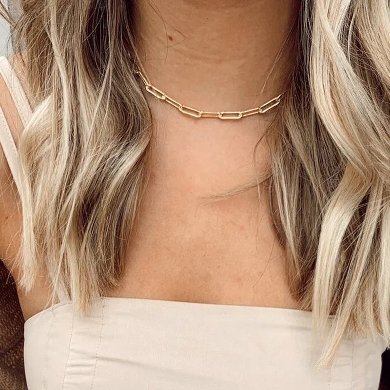 [Amore]Amber Gold Chain Necklace
