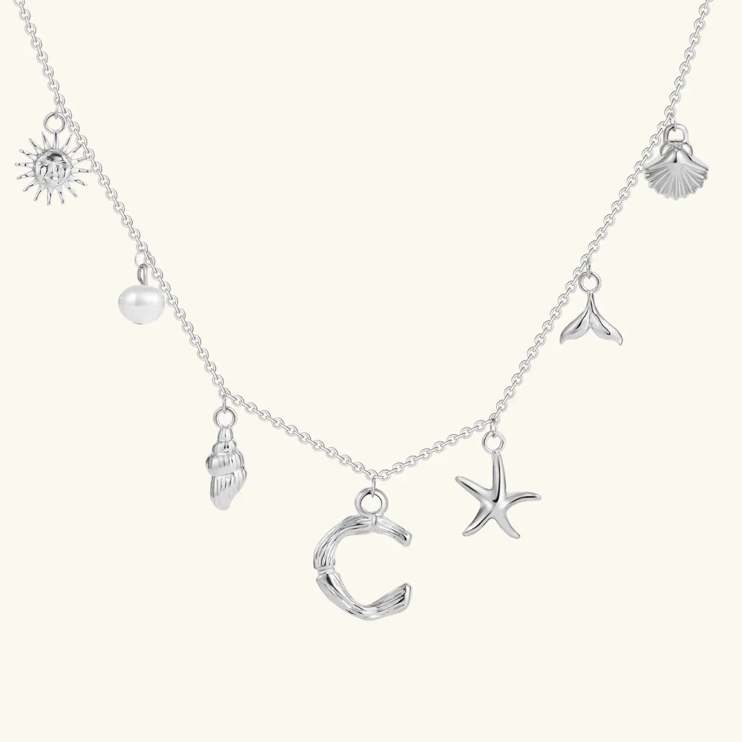 [Amore]Avaria Ocean Initial Necklace