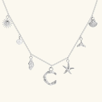 [Amore]Avaria Ocean Initial Necklace