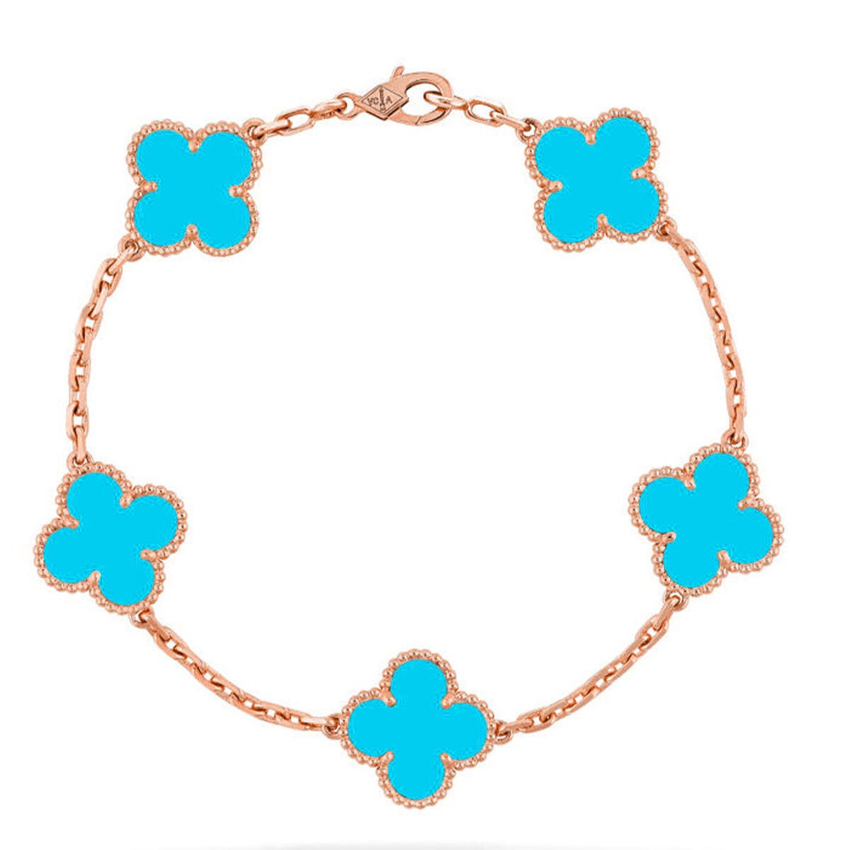 [Amore]LUCKY CLOVER 5-MOTIF BRACELET - TURQUOISE COLLECTION