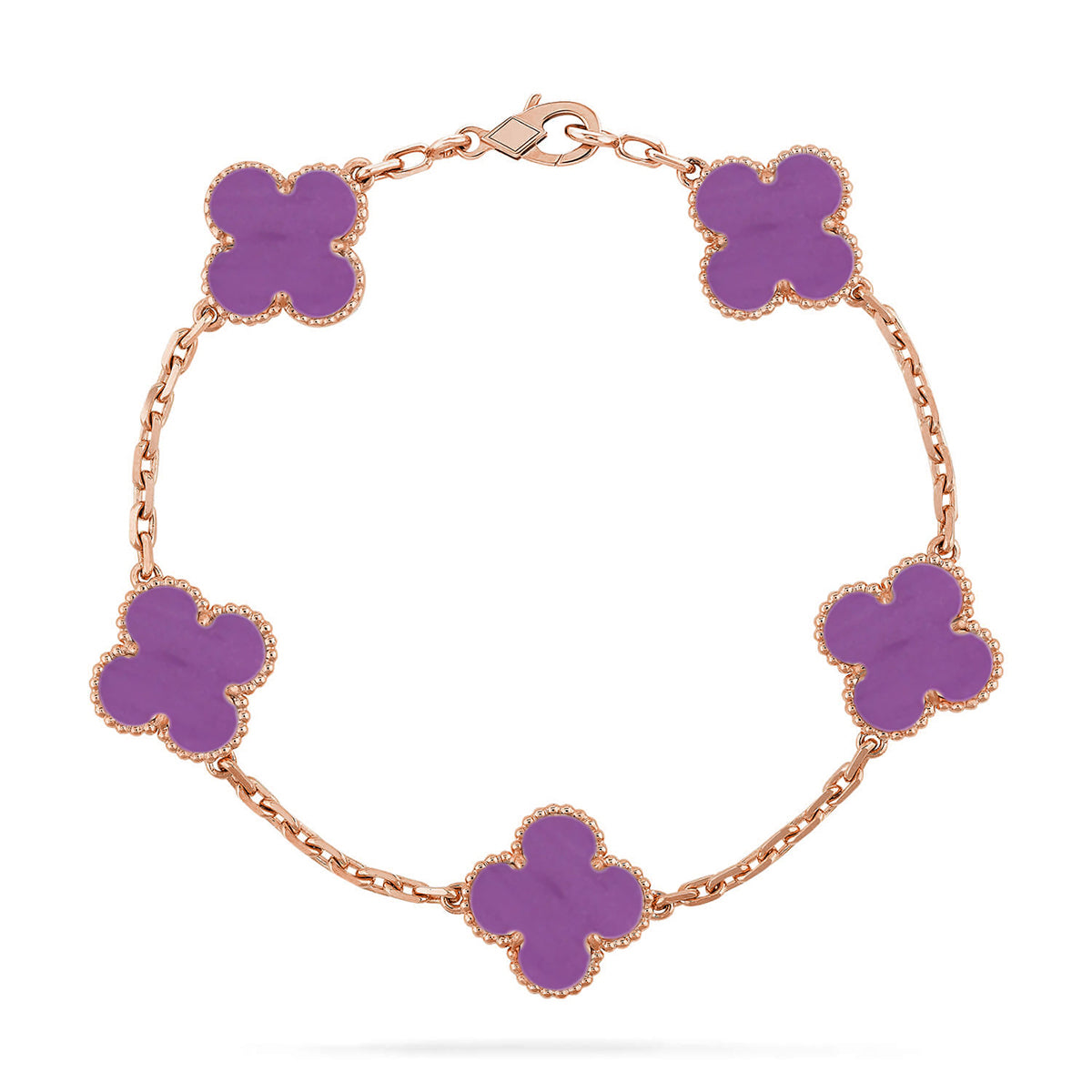 [Amore]LUCKY CLOVER 5-MOTIF BRACELET - VIOLET COLLECTION