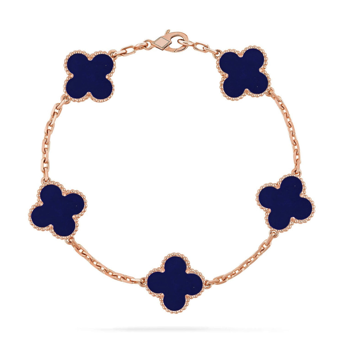 [Amore]LUCKY CLOVER 5-MOTIF BRACELET - LAPIS LAZULI COLLECTION