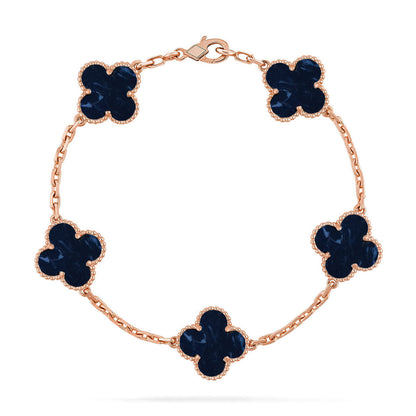 [Amore]LUCKY CLOVER 5-MOTIF BRACELET - PIETERSITE COLLECTION