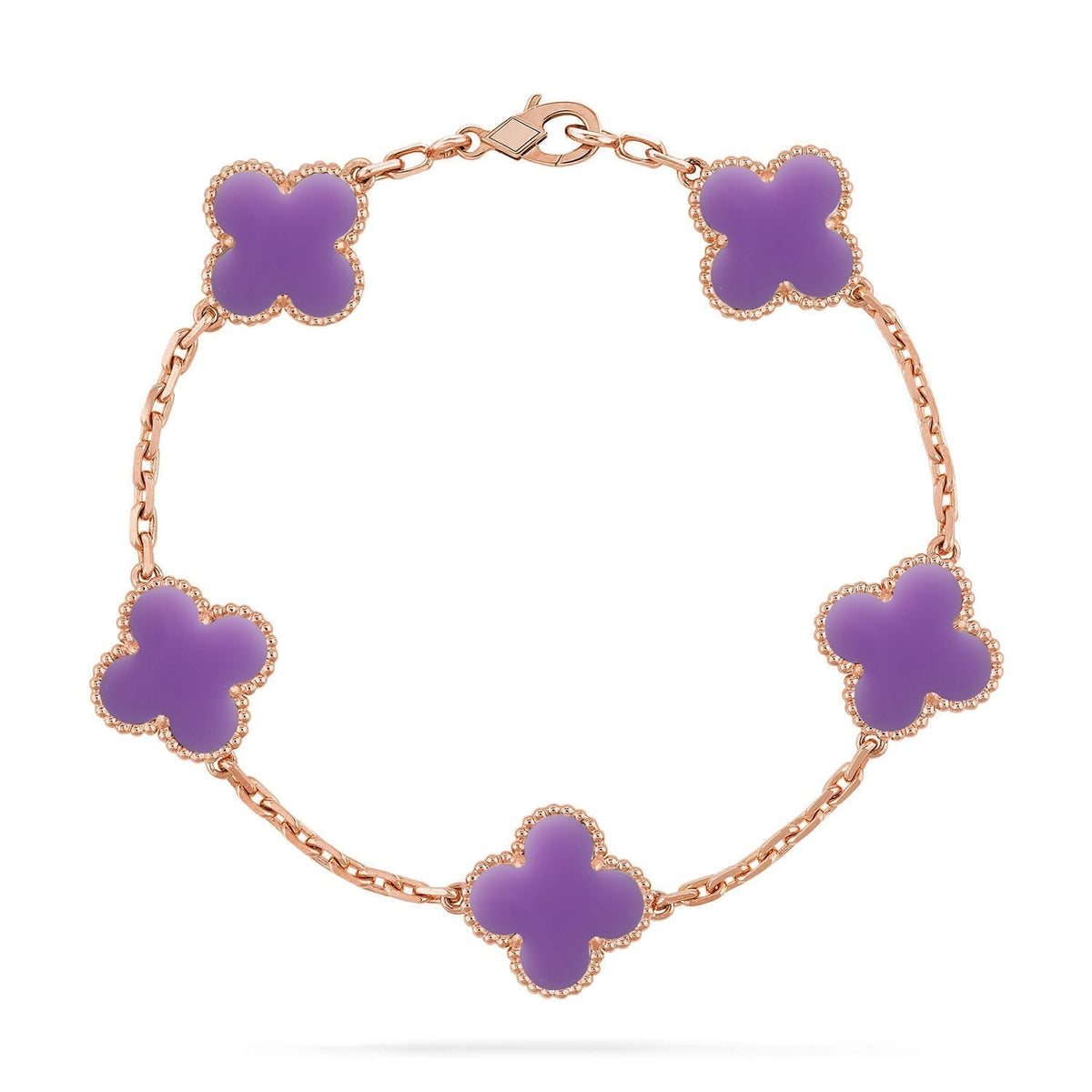 [Amore]LUCKY CLOVER 5-MOTIF BRACELET - LAVENDER COLLECTION