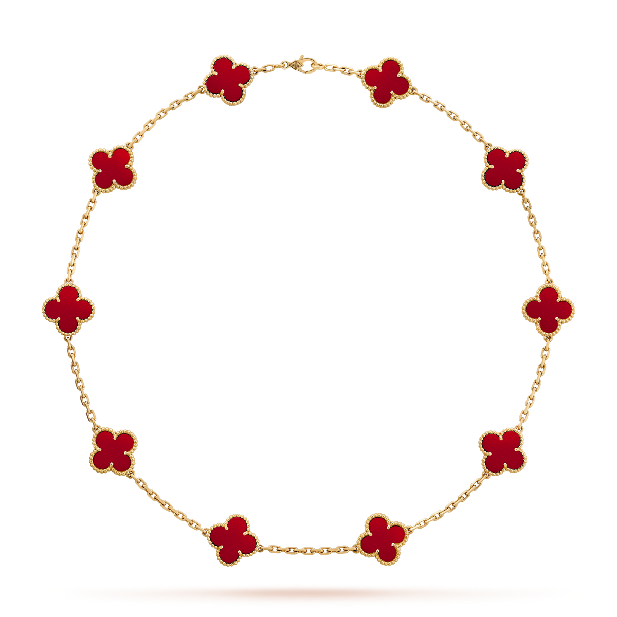 [Amore]CLOVER 10 MOTIFS CARNELIAN NECKLACE