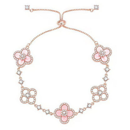 [Amore]CLOVER 5 MOTIF PINK BLUE RED WHITE BRACELET