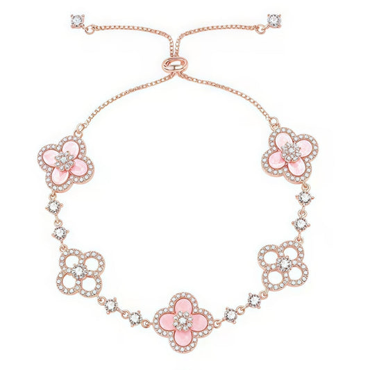 [Amore]CLOVER 5 MOTIF PINK BLUE RED WHITE BRACELET