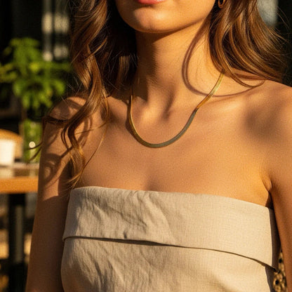 [Amore]Elysian Gold Herringbone Necklace