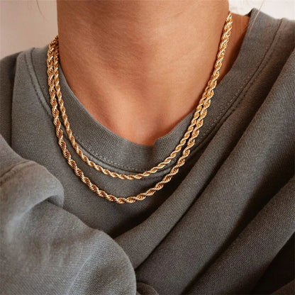 [Amore]Bianca Rope Chain Gold Necklace