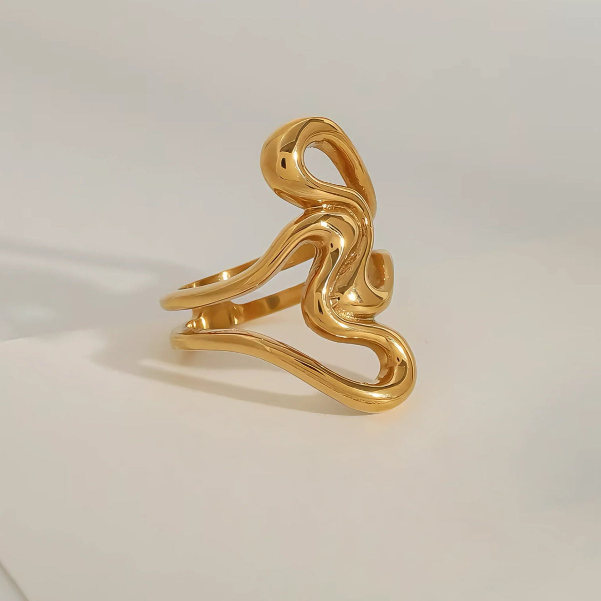 [Amore]Corina Abstract Gold Ring