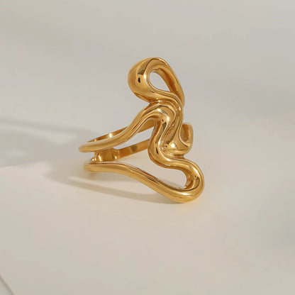 [Amore]Corina Abstract Gold Ring