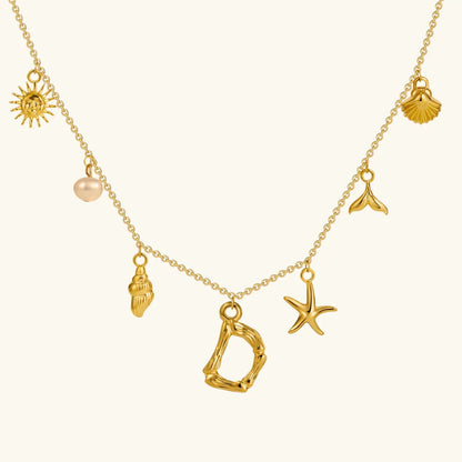 [Amore]Avaria Ocean Initial Necklace