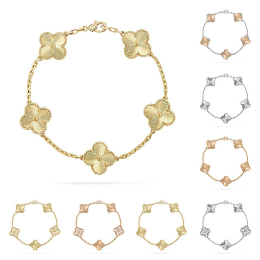 [Amore]LUCKY CLOVER 5-MOTIF BRACELET - LASER COLLECTION