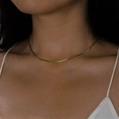 [Amore]Danica Box Chain Gold Necklace