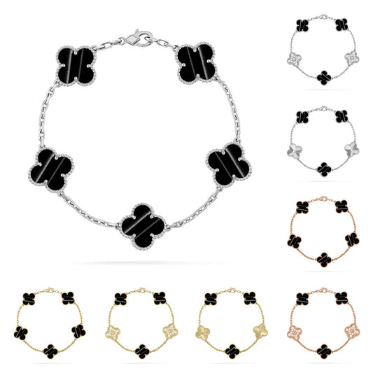 [Amore]LUCKY CLOVER 5-MOTIF BRACELET - PULSE STONE COLLECTION