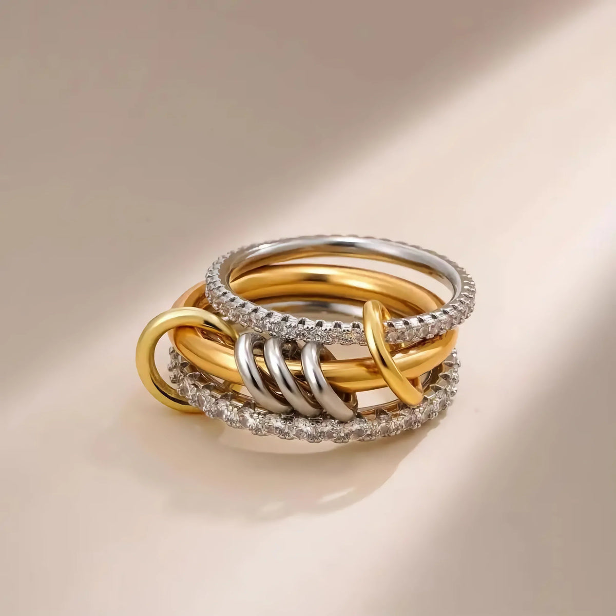 [Amore]Cosette Stacked Diamond Ring