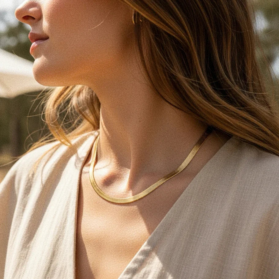 [Amore]Elysian Gold Herringbone Necklace