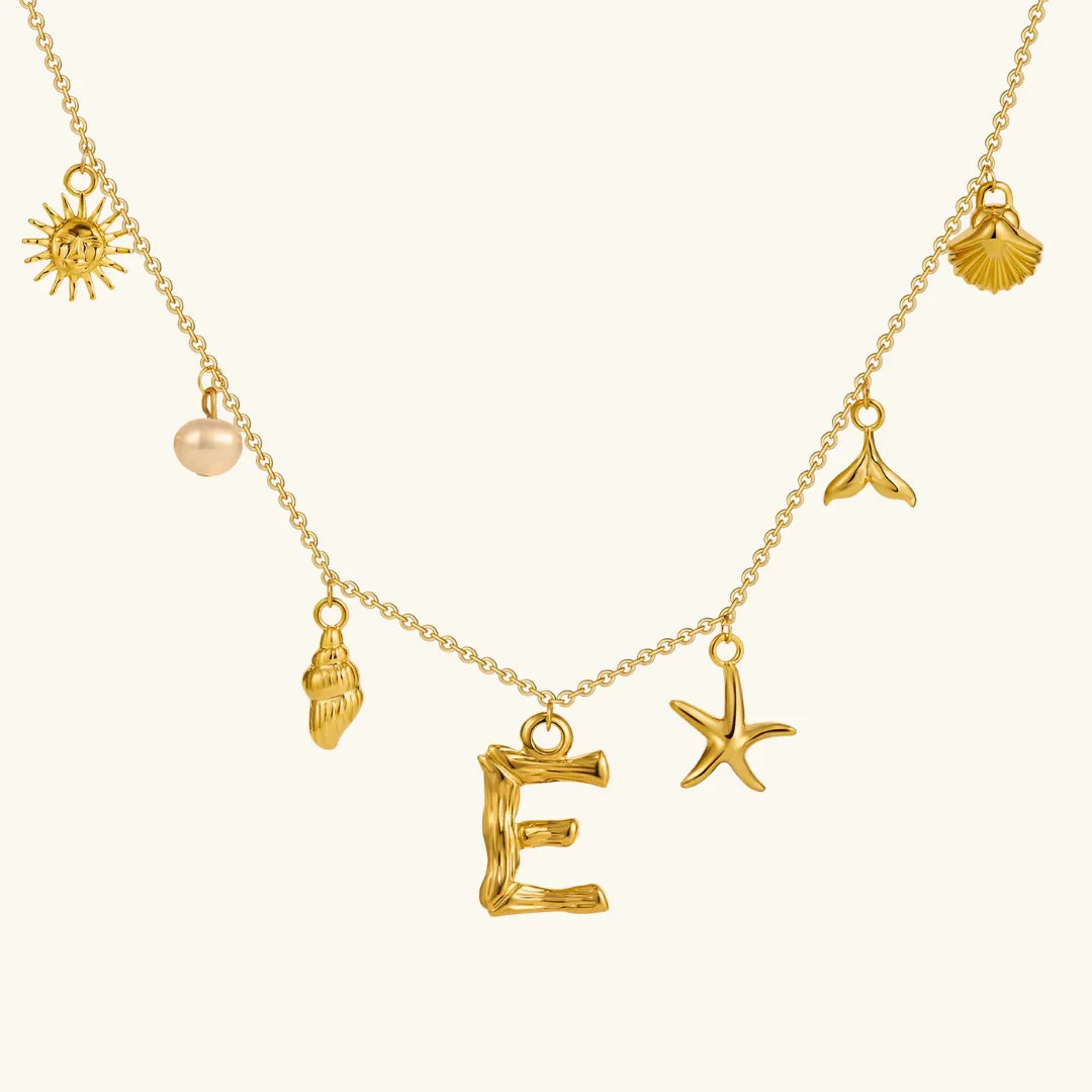 [Amore]Avaria Ocean Initial Necklace