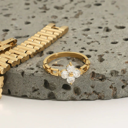 [Amore]Clestine Diamond Petal Ring