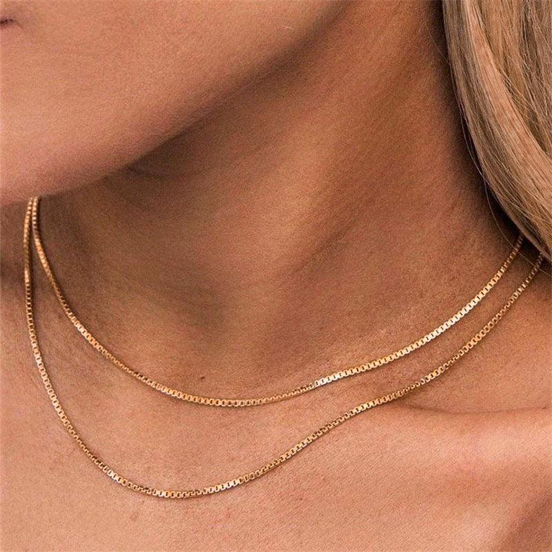 [Amore]Danica Box Chain Gold Necklace