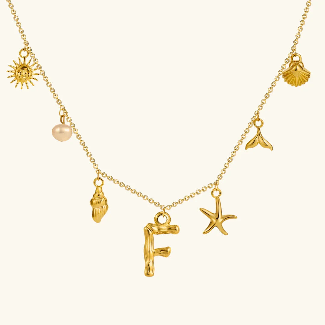 [Amore]Avaria Ocean Initial Necklace