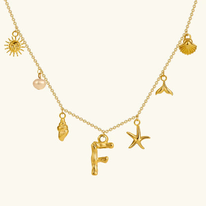 [Amore]Avaria Ocean Initial Necklace