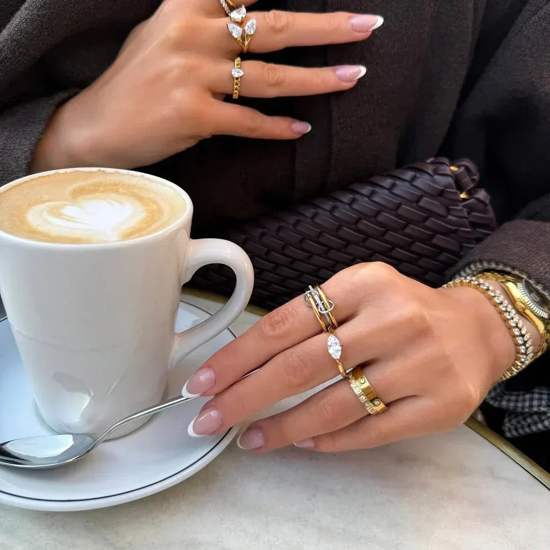 [Amore]Chastity Diamond Ring Stack