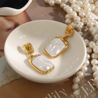 [Amore]Brittany Freshwater Pearl Slate Earrings