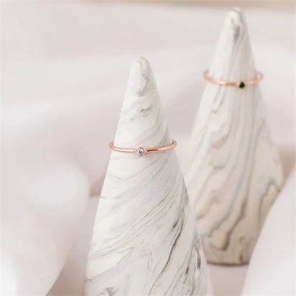 [Amore]Amelia Birthstone Stacker Ring
