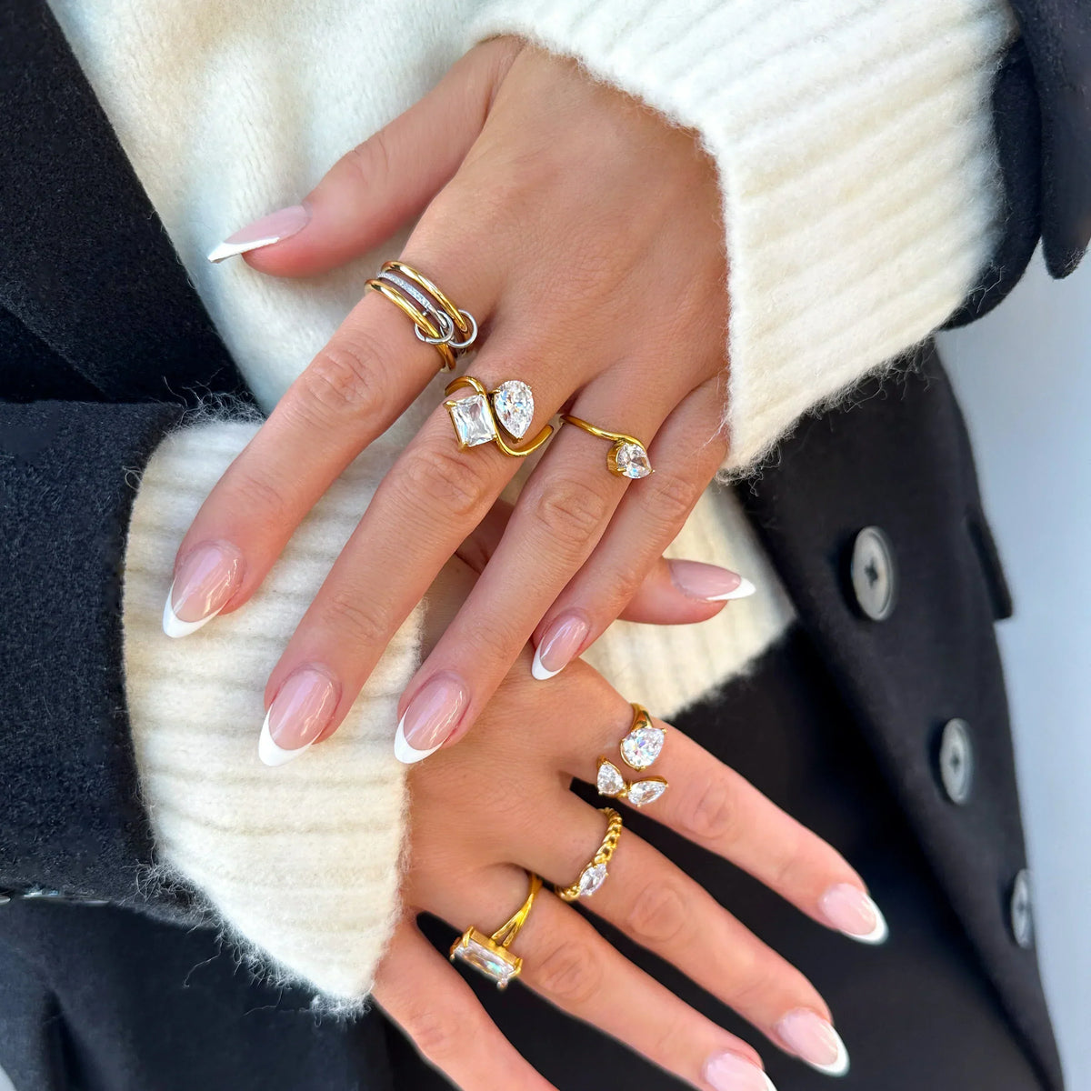 [Amore]Chastity Diamond Ring Stack