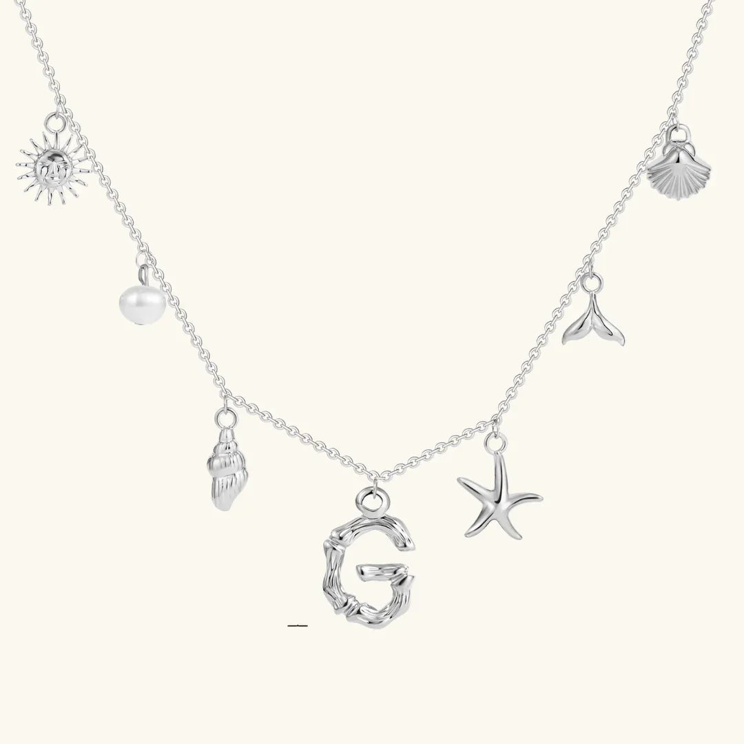 [Amore]Avaria Ocean Initial Necklace