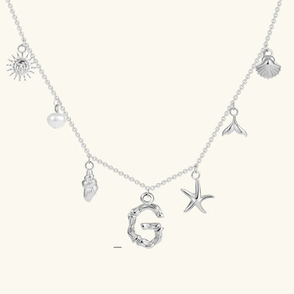 [Amore]Avaria Ocean Initial Necklace