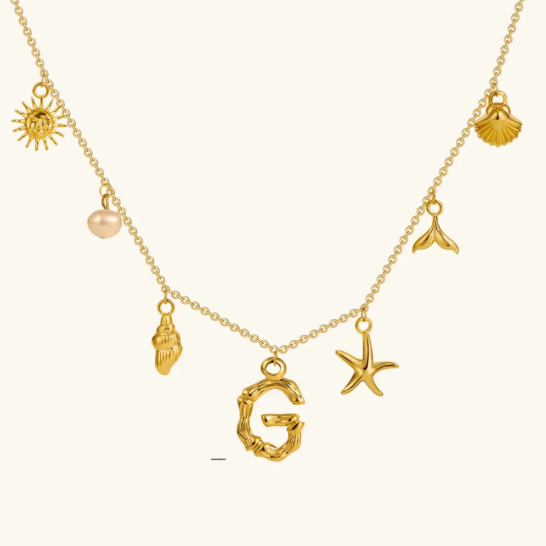 [Amore]Avaria Ocean Initial Necklace