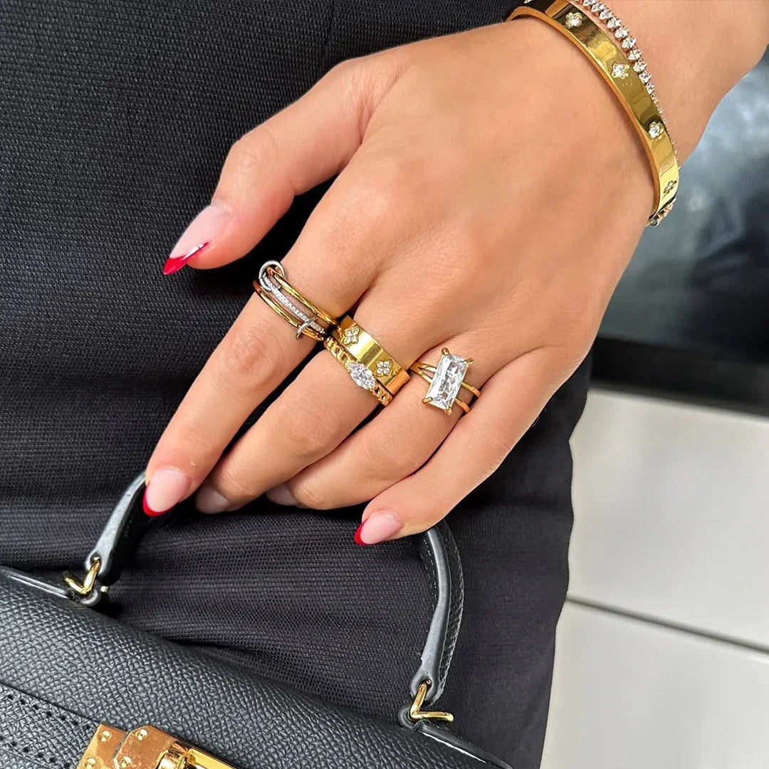 [Amore]Chastity Diamond Ring Stack