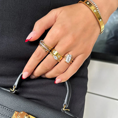 [Amore]Chastity Diamond Ring Stack