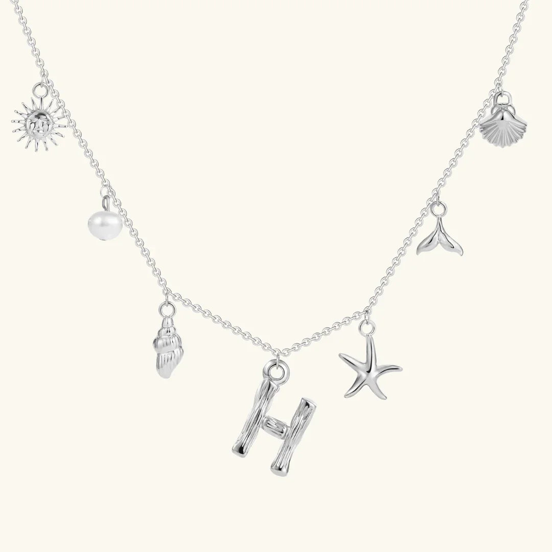 [Amore]Avaria Ocean Initial Necklace