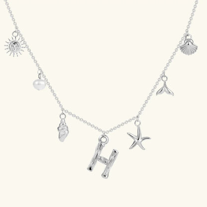 [Amore]Avaria Ocean Initial Necklace
