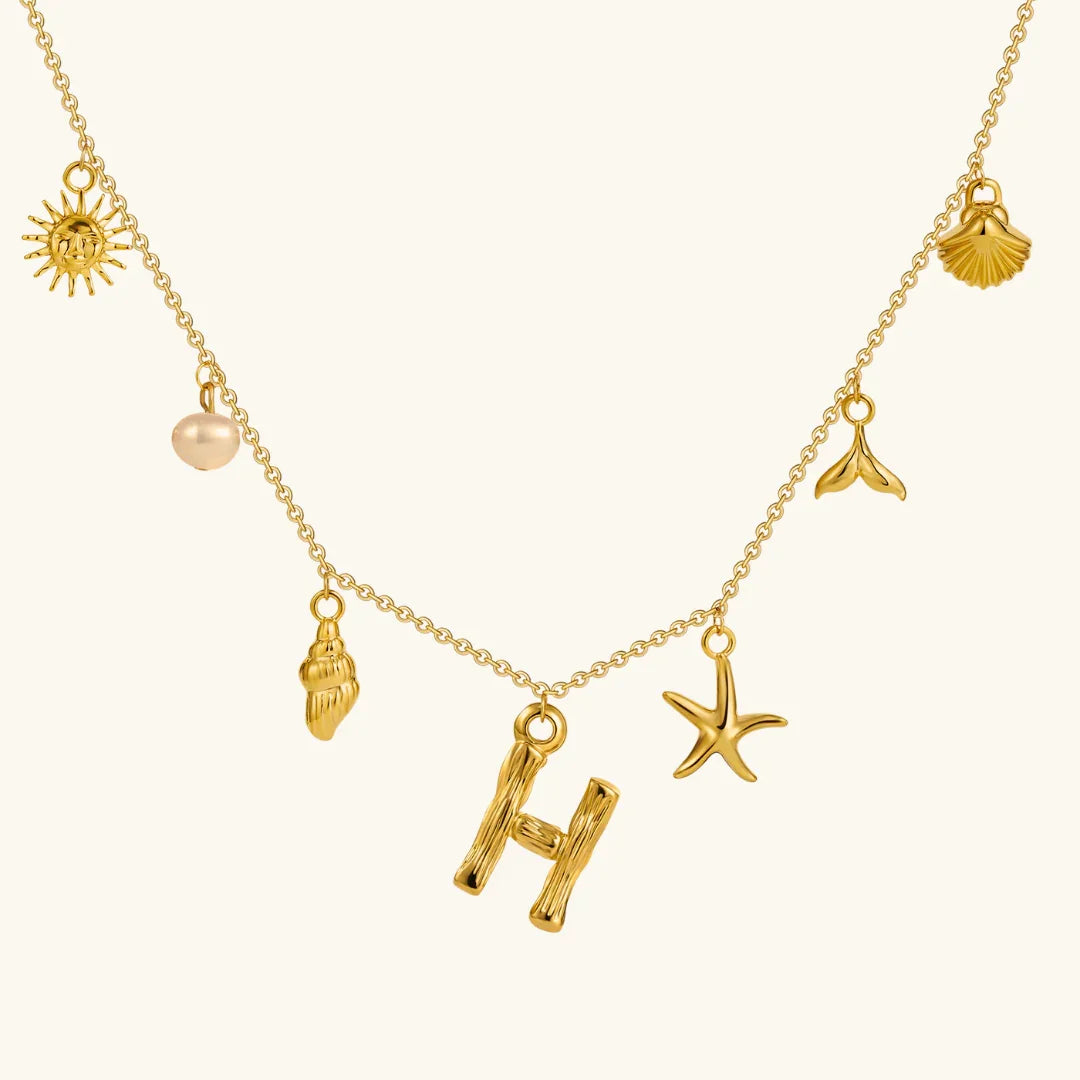 [Amore]Avaria Ocean Initial Necklace