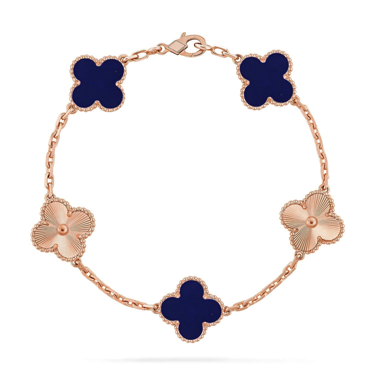 [Amore]LUCKY CLOVER 5-MOTIF BRACELET - LAPIS LAZULI COLLECTION