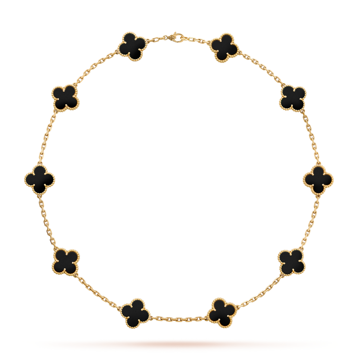 [Amore]CLOVER 10 MOTIFS ONYX NECKLACE