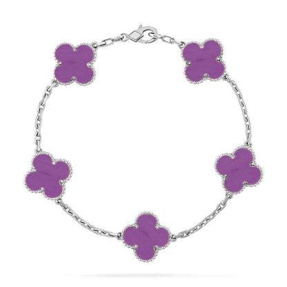 [Amore]LUCKY CLOVER 5-MOTIF BRACELET - VIOLET COLLECTION
