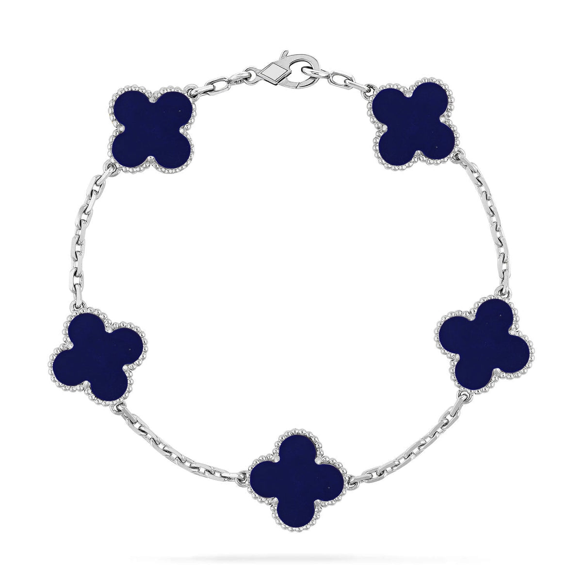 [Amore]LUCKY CLOVER 5-MOTIF BRACELET - LAPIS LAZULI COLLECTION