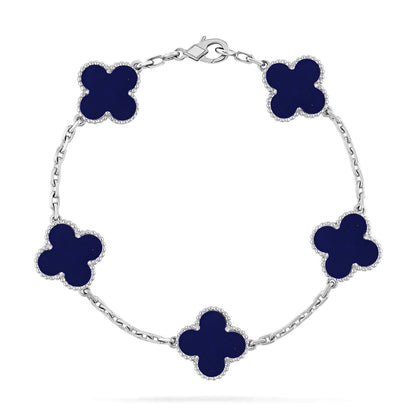 [Amore]LUCKY CLOVER 5-MOTIF BRACELET - LAPIS LAZULI COLLECTION