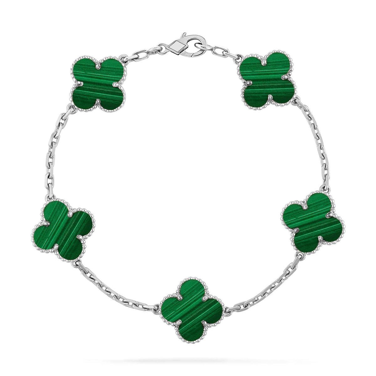 [Amore]LUCKY CLOVER 5-MOTIF BRACELET - MALACHITE COLLECTION